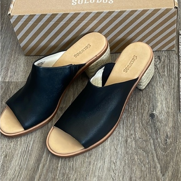 NWT Anthropologie Soludos Capri Mule Leather Black Size 5 - Picture 10 of 12